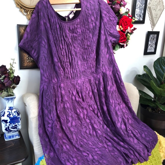 eshakti Dresses & Skirts - Purple Mid Length Dress Plus Size